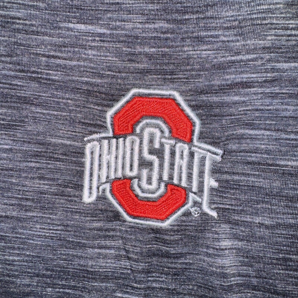Champion Ohio State Buckeyes Polo Mens Space Dye Heathered Grey Small NEW - Picture 2 of 7